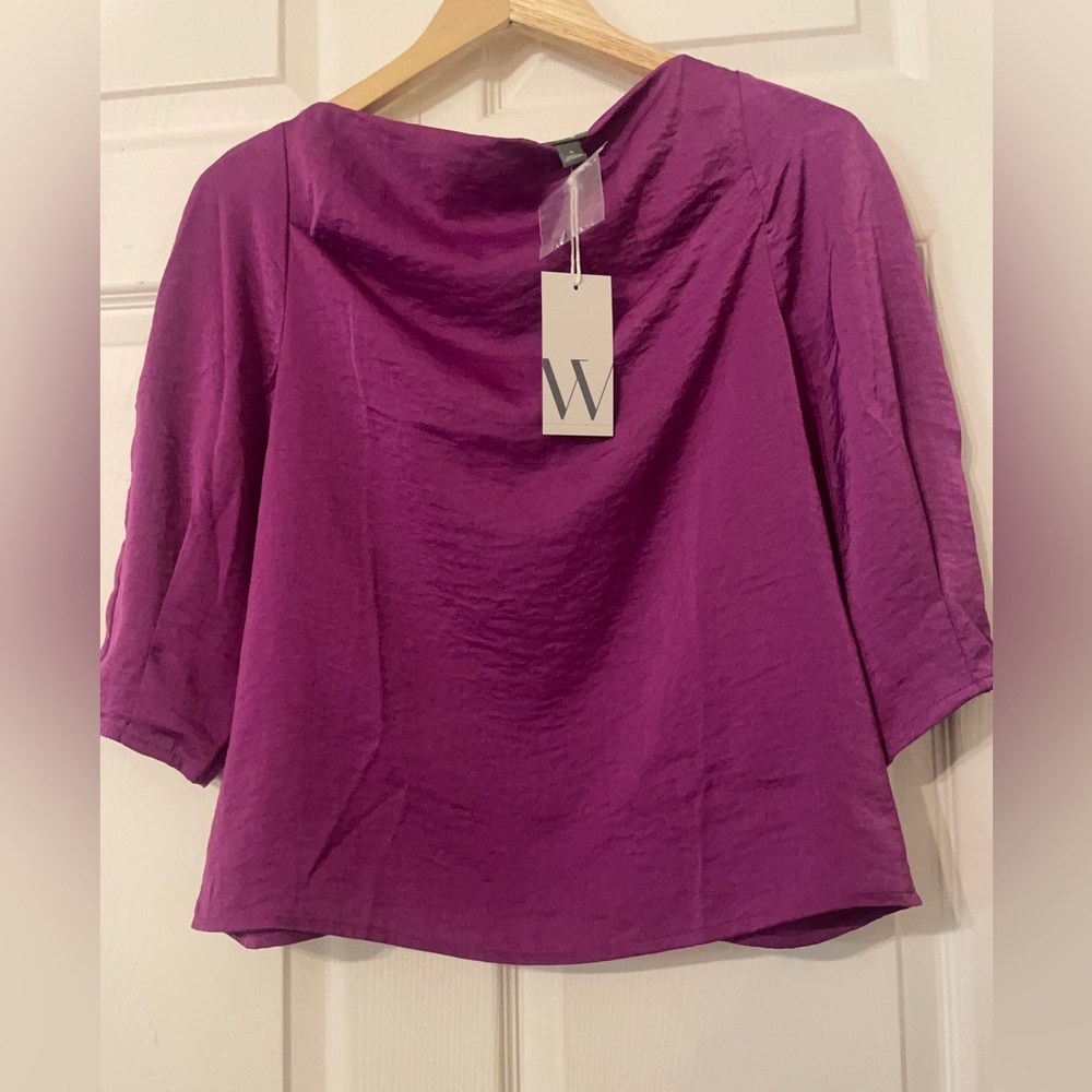 Worthington Womens Blouse Orchid Purple 
New With Tags
